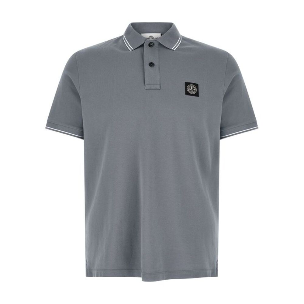 Stone Island Blue Cotton Polo Men's Shirt